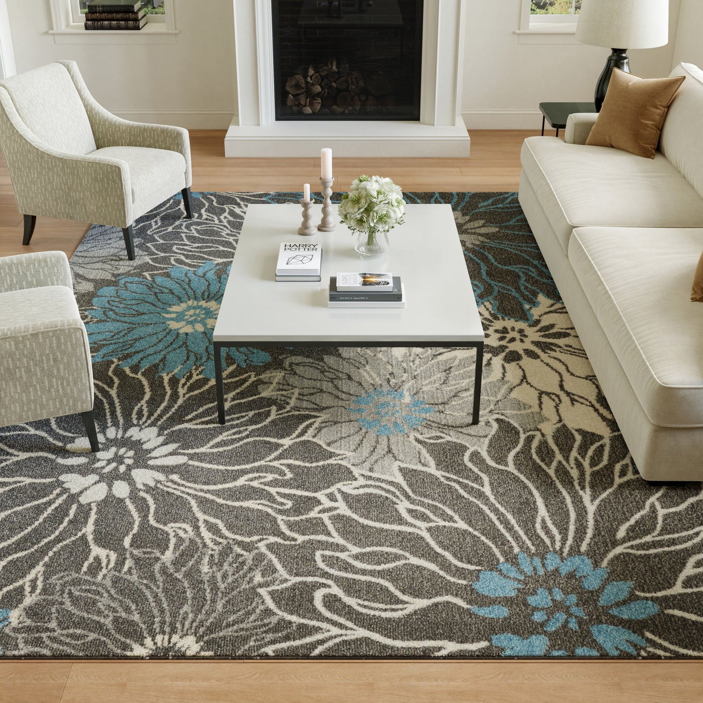 Nourison Home Passion  Charcoal Blue  Contemporary