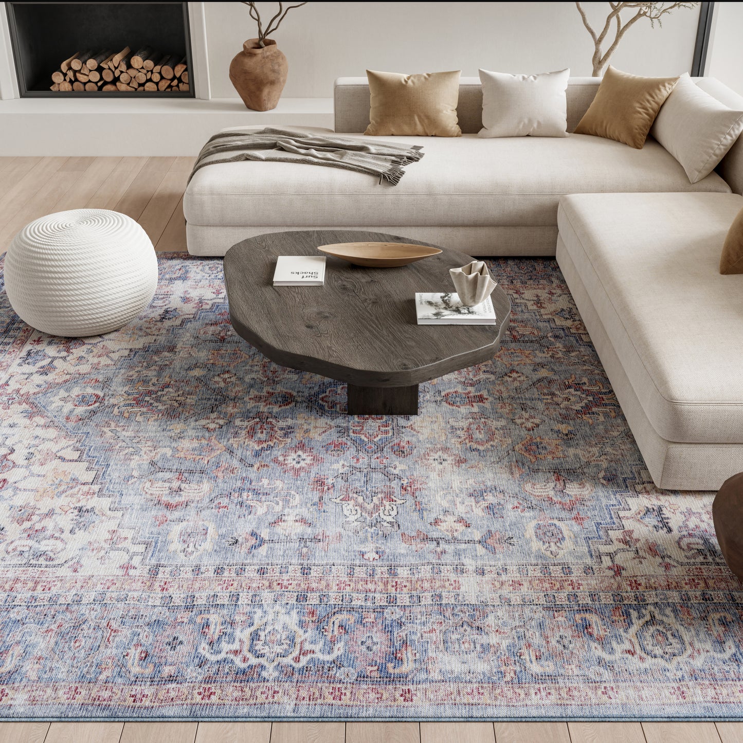 Nourison Home New Concept Washables  Blue Multicolor  Traditional