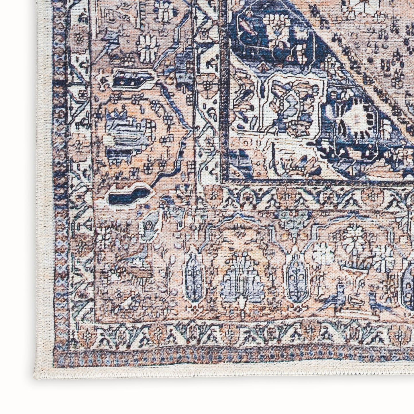 Nourison Home Grand Washables  Ivory Blue  Traditional