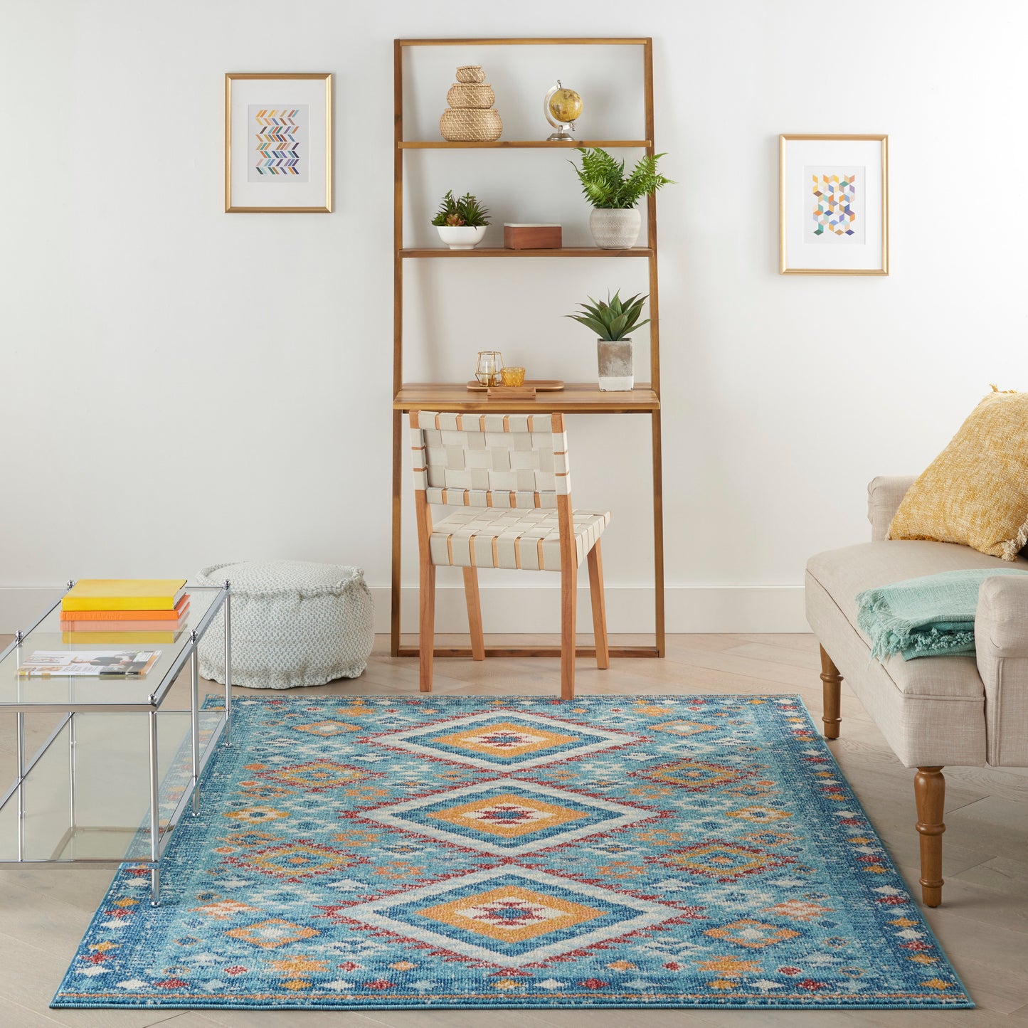 Nourison Home Passion  Blue Multicolor  Transitional