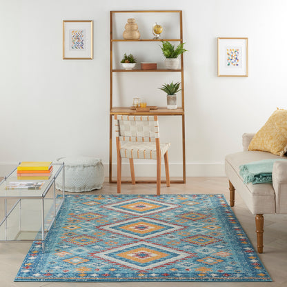 Nourison Home Passion  Blue Multicolor  Transitional