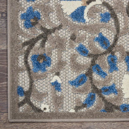 Nourison Home Aloha  Grey Multicolor  Contemporary