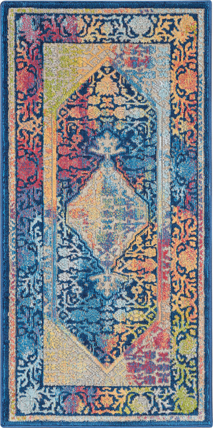 Nourison Home Ankara Global ANR04 Blue Multicolor Transitional Power-loomed Rug