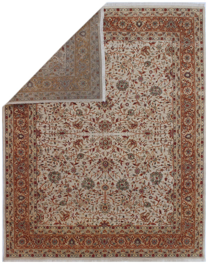 Anjani Carpets Hazi Zalili 1038 Ivory Rust Persian Hand Knotted Rugs