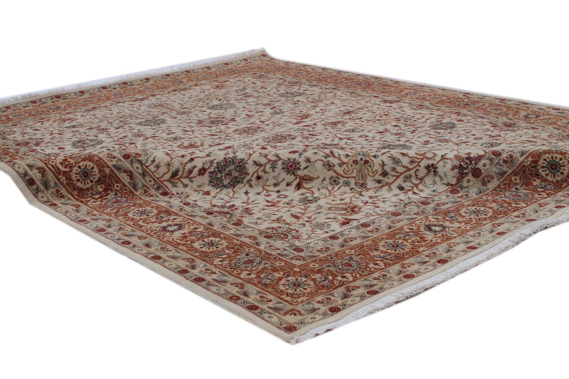 Anjani Carpets Hazi Zalili 1038 Ivory Rust Persian Hand Knotted Rugs