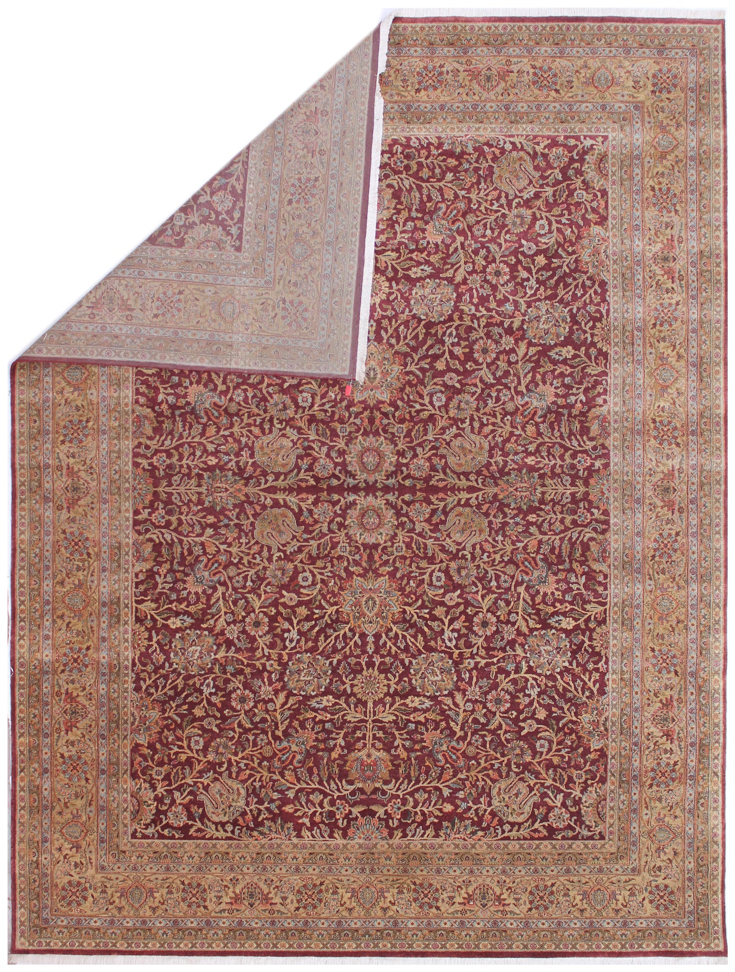 Anjani Carpets Hazi Zalili 1038 Burgundy Gold Persian Hand Knotted Rugs