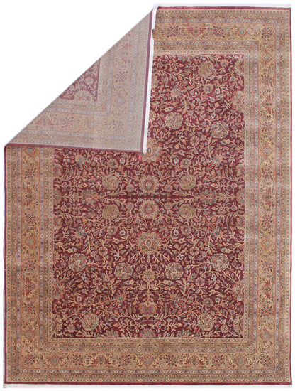 Anjani Carpets Hazi Zalili 1038 Burgundy Gold Persian Hand Knotted Rugs