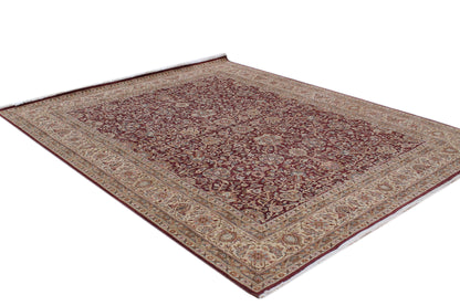 Anjani Carpets Hazi Zalili 1038 Burgundy Gold Persian Hand Knotted Rugs