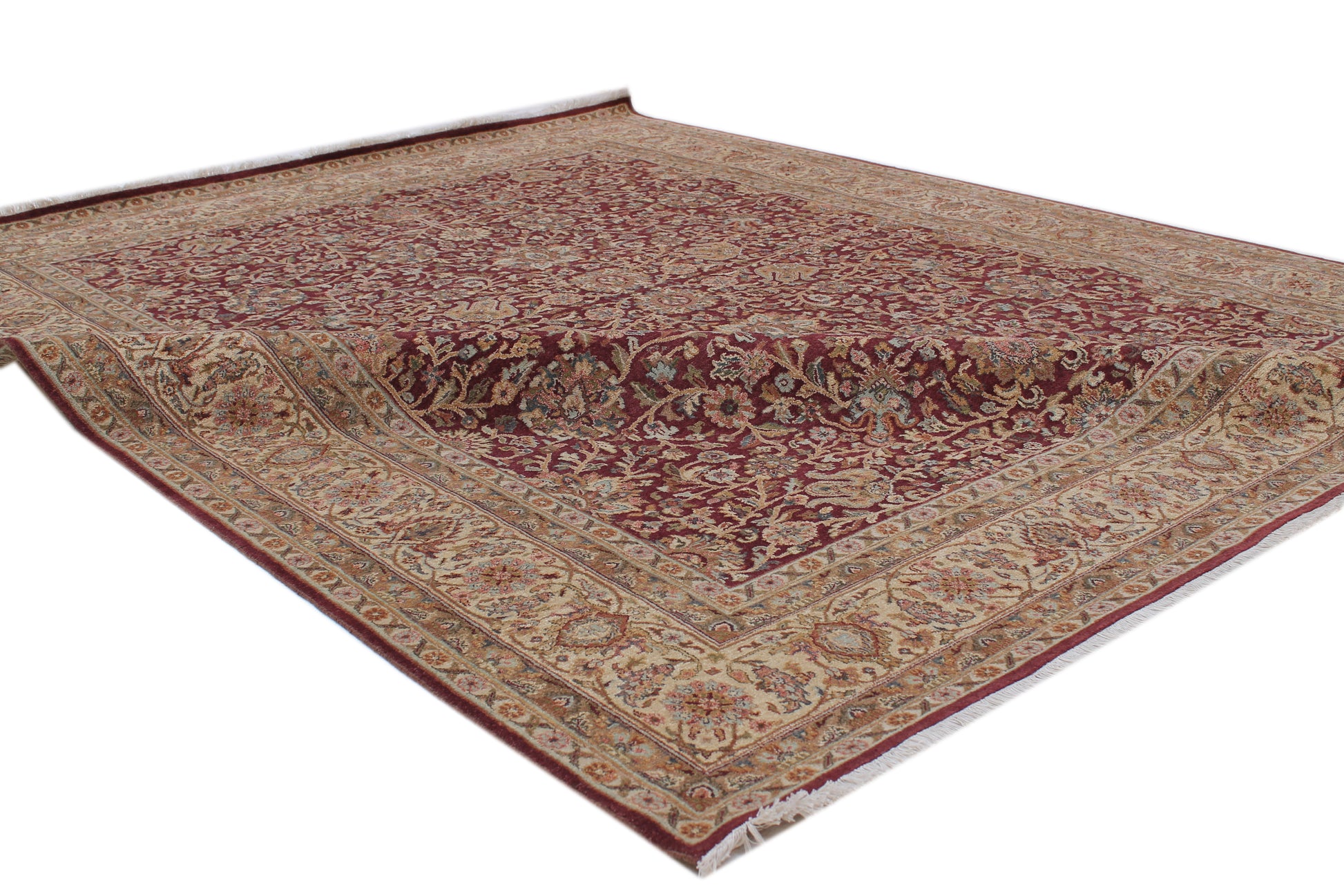 Anjani Carpets Hazi Zalili 1038 Burgundy Gold Persian Hand Knotted Rugs