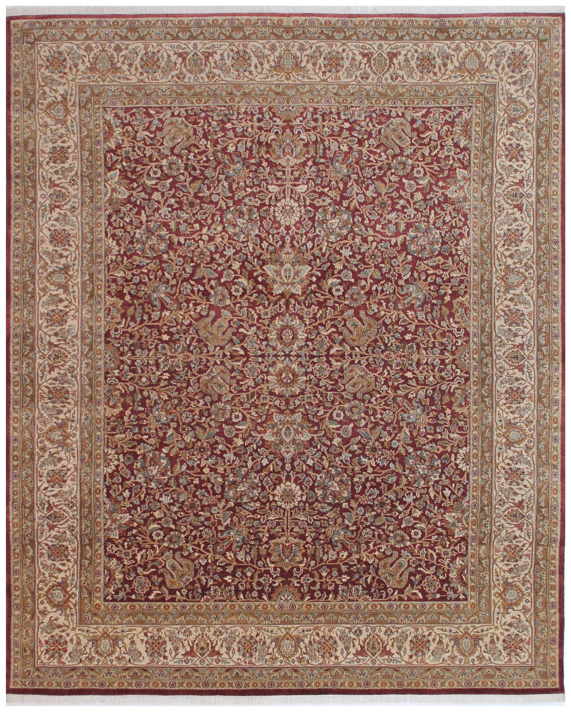 Anjani Carpets Hazi Zalili 1038 Burgundy Lt.Gold Persian Hand Knotted Rugs
