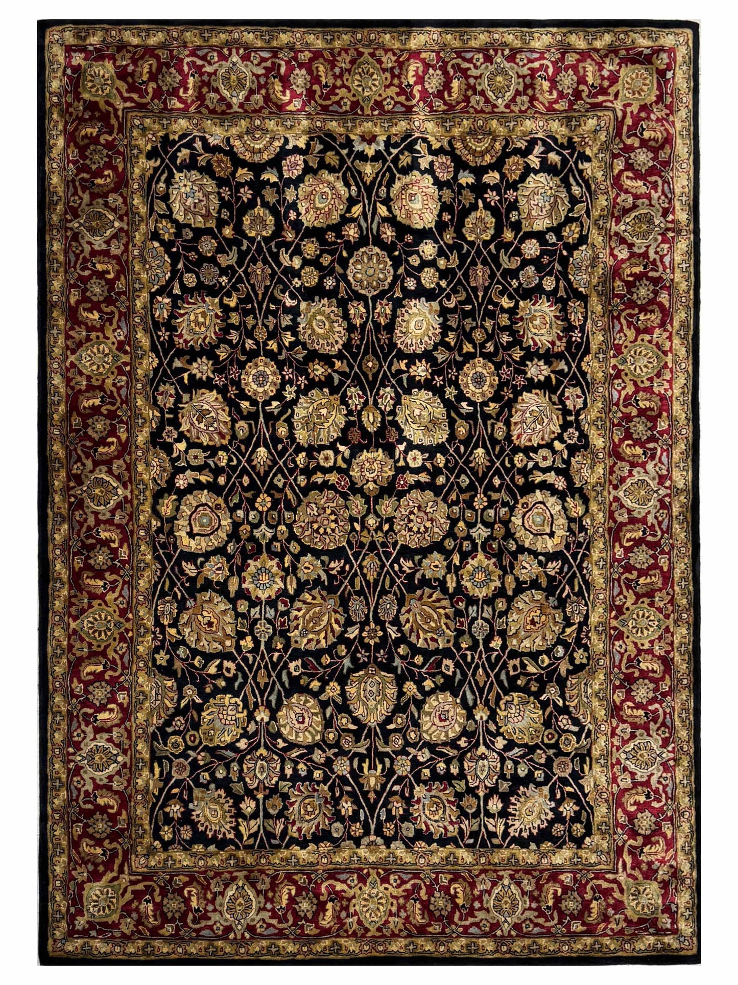 Artisan Zorina  Black Red Traditional Tufted Rug