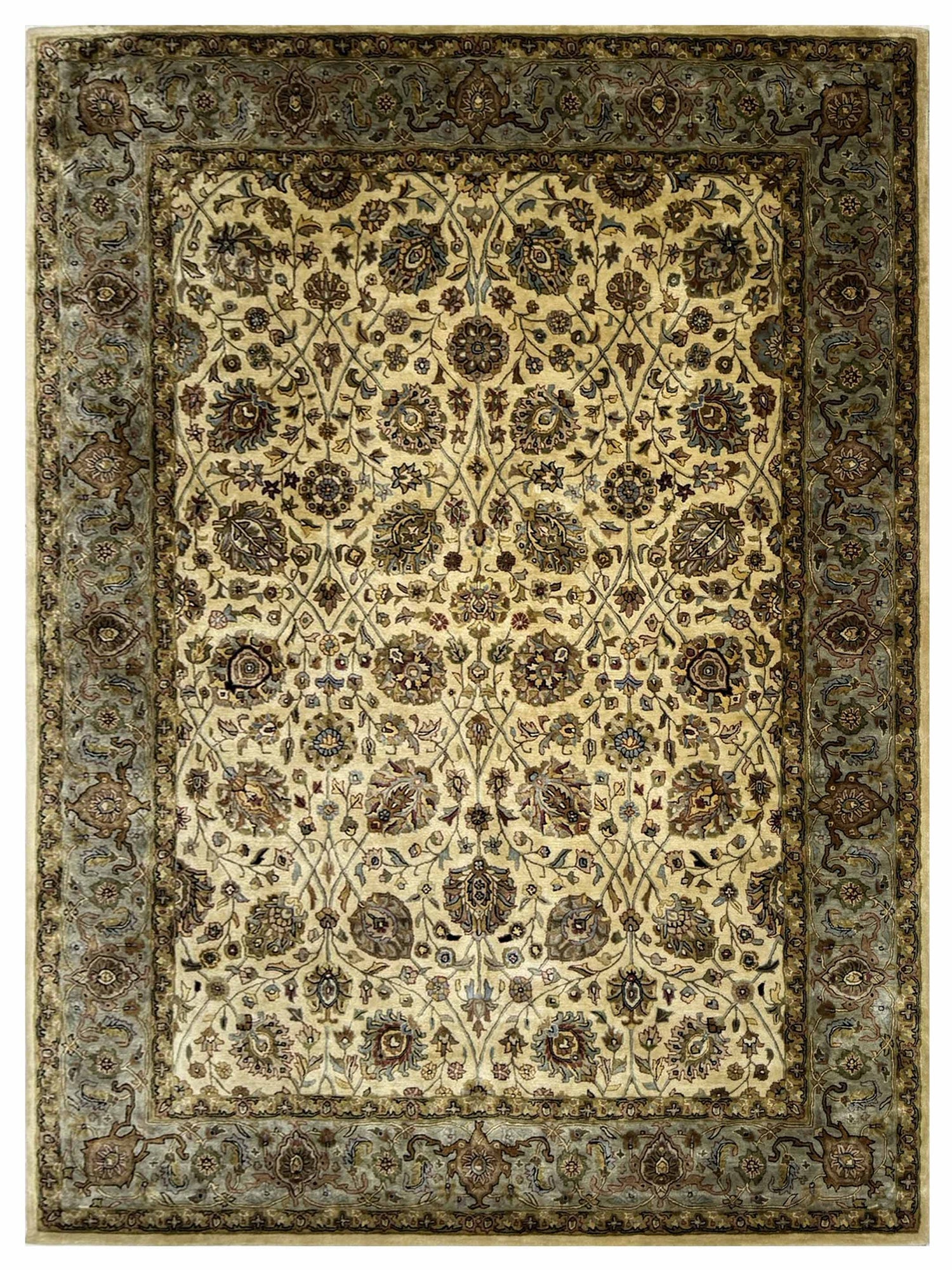 Artisan Zorina Ivory Lt.Blue Traditional Tufted Rug - Rugs - Artisan - Atlanta Designer Rugs