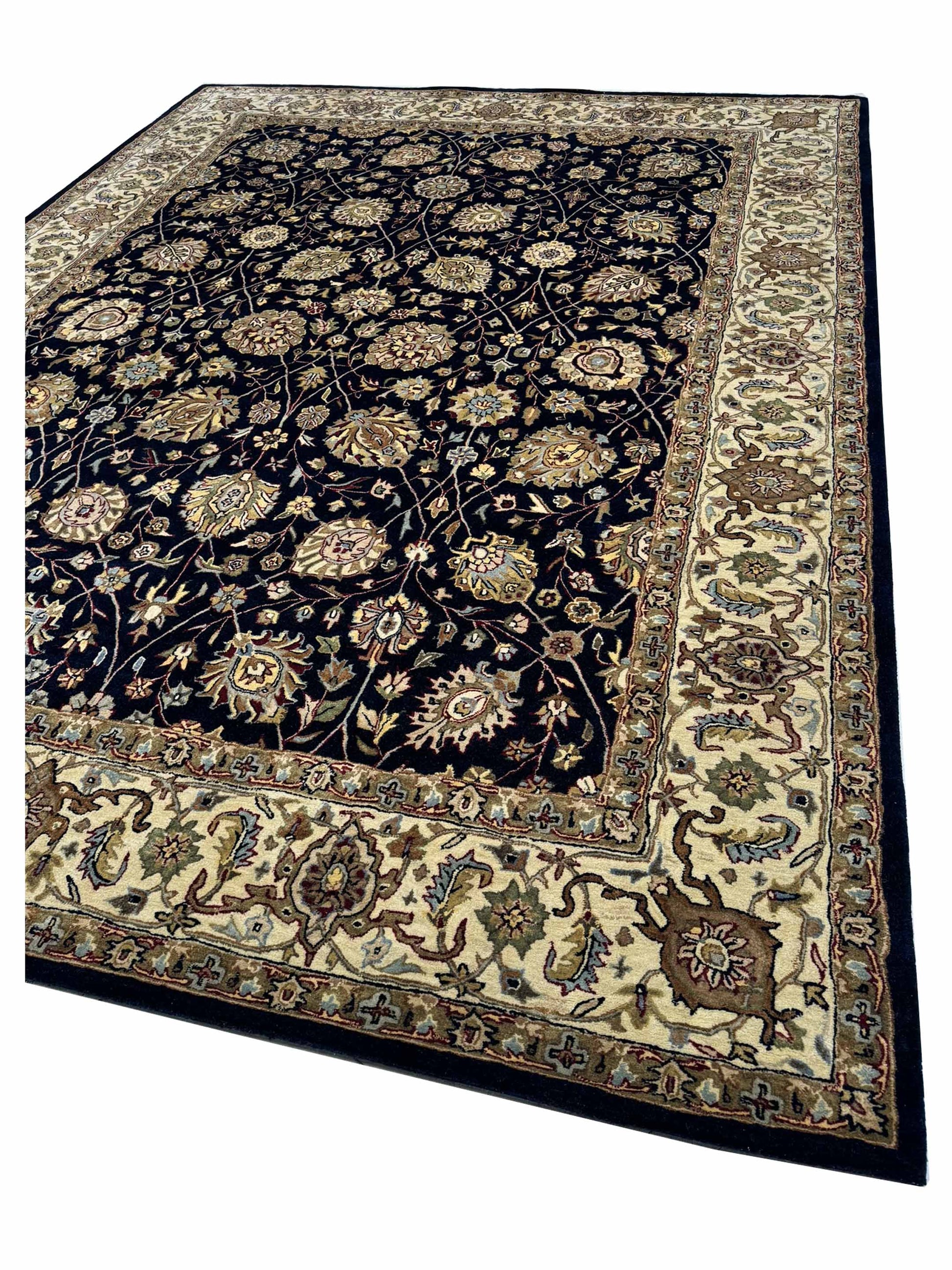 Artisan Zorina Navy Ivory Traditional Tufted Rug - Rugs - Artisan - Atlanta Designer Rugs