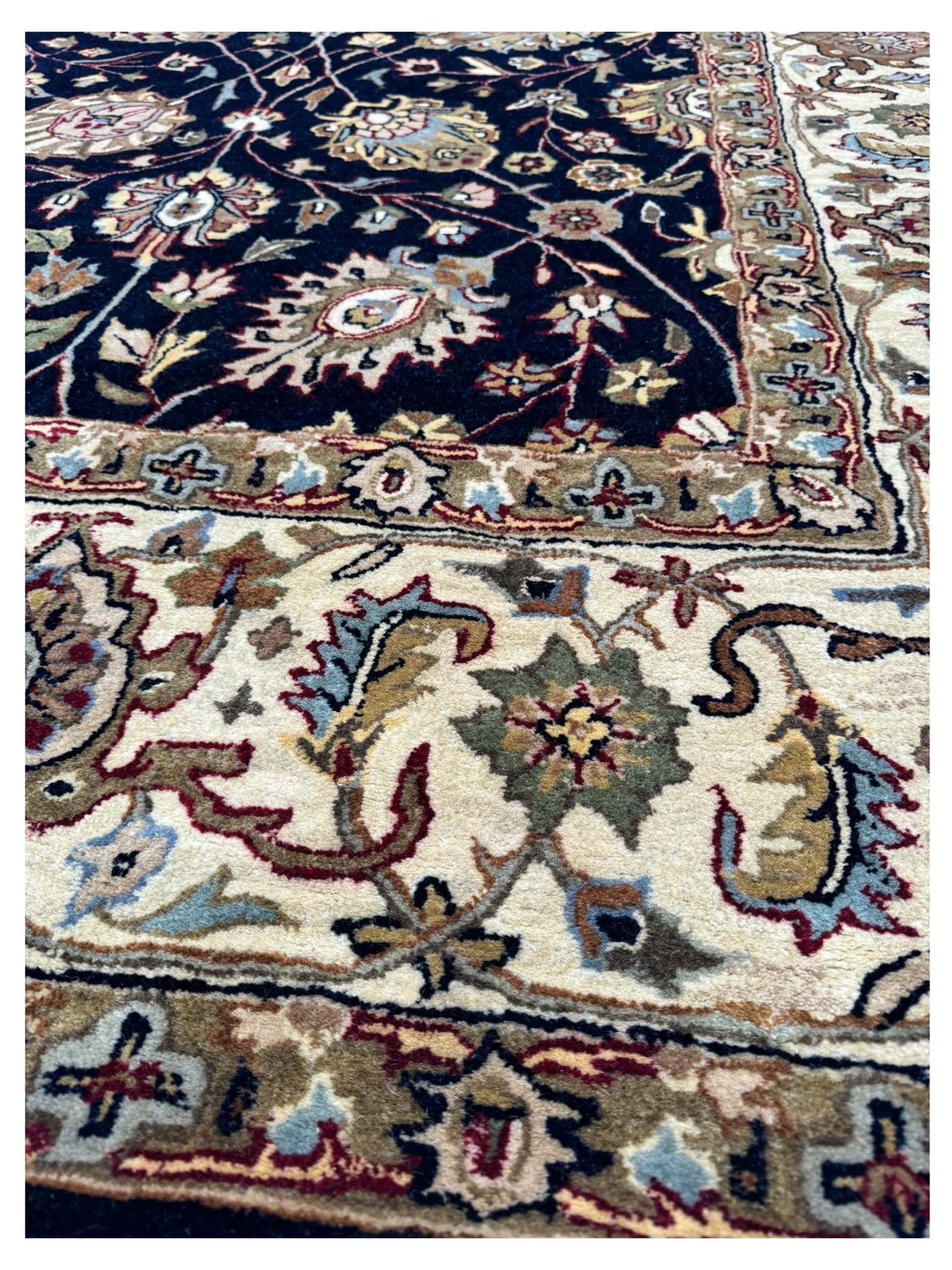 Artisan Zorina Navy Ivory Traditional Tufted Rug - Rugs - Artisan - Atlanta Designer Rugs