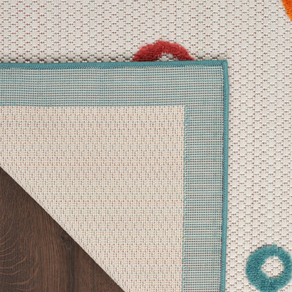 Nourison Home Aloha  Teal Multicolor  Contemporary