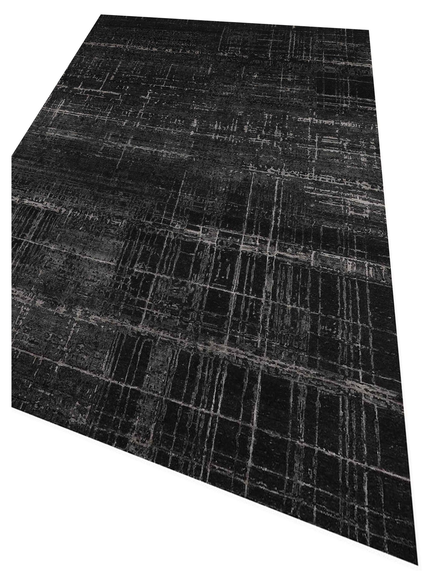 Artisan Mary  Charcoal  Contemporary Knotted Rug