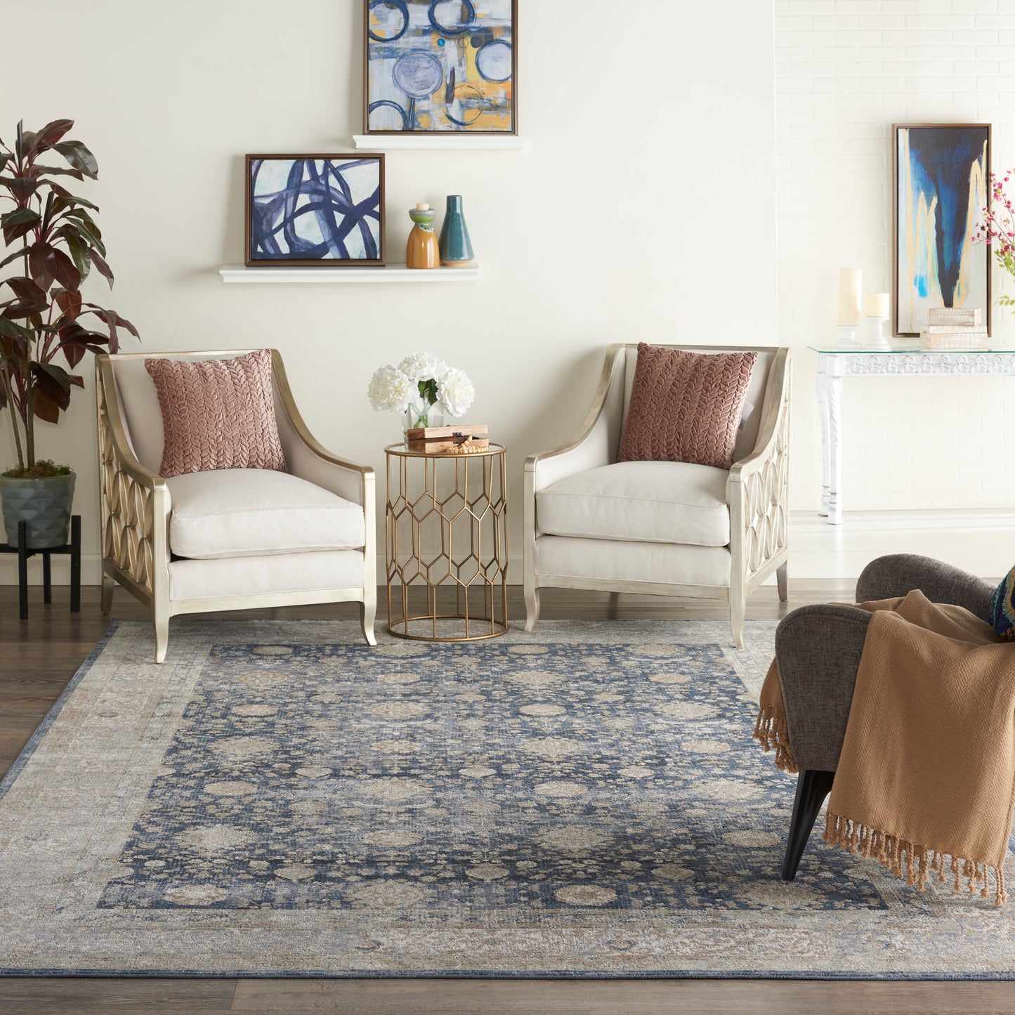Nourison Home Malta  Navy  Traditional
