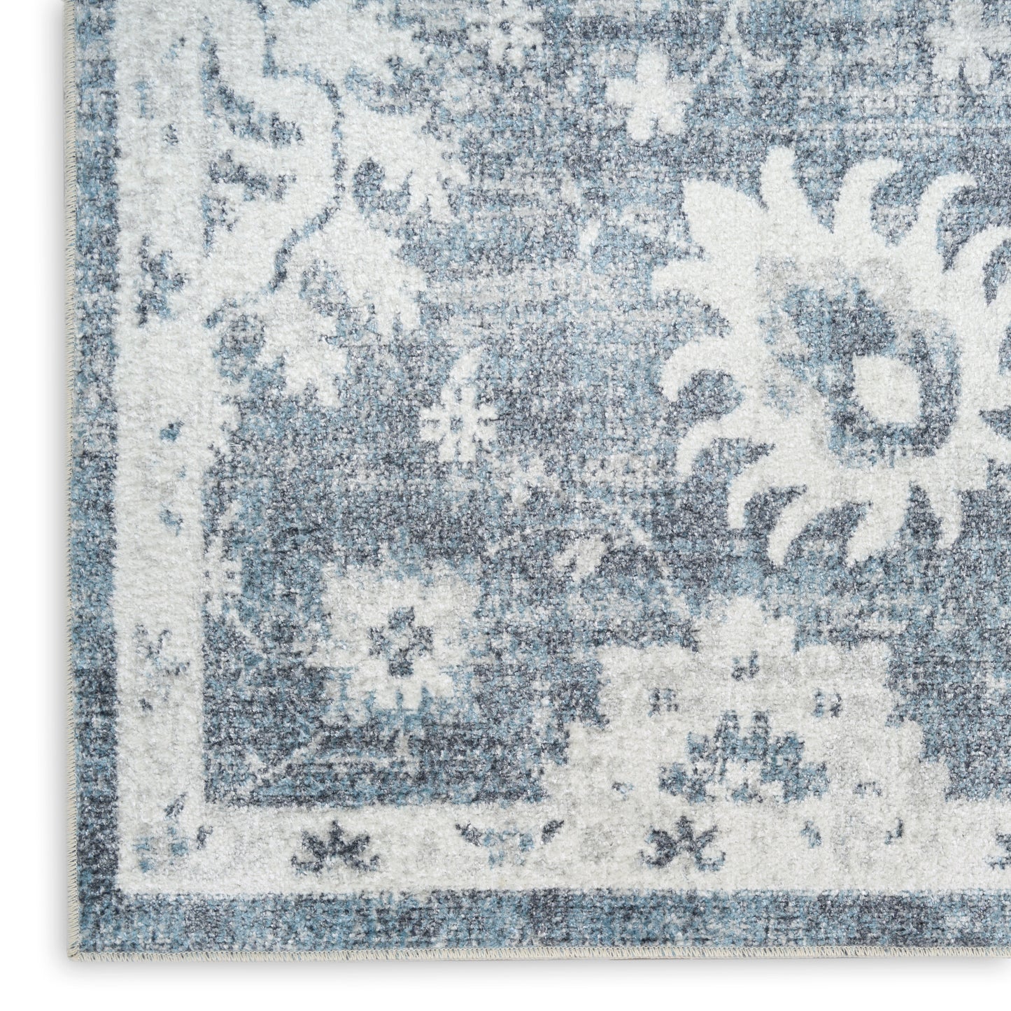 Nourison Home Astra Machine Washable  Denim  Traditional