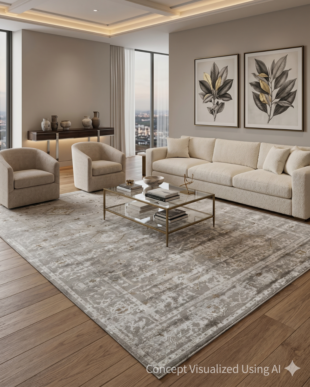 Artisan Nova Beige Transitional Rug for Livingroom