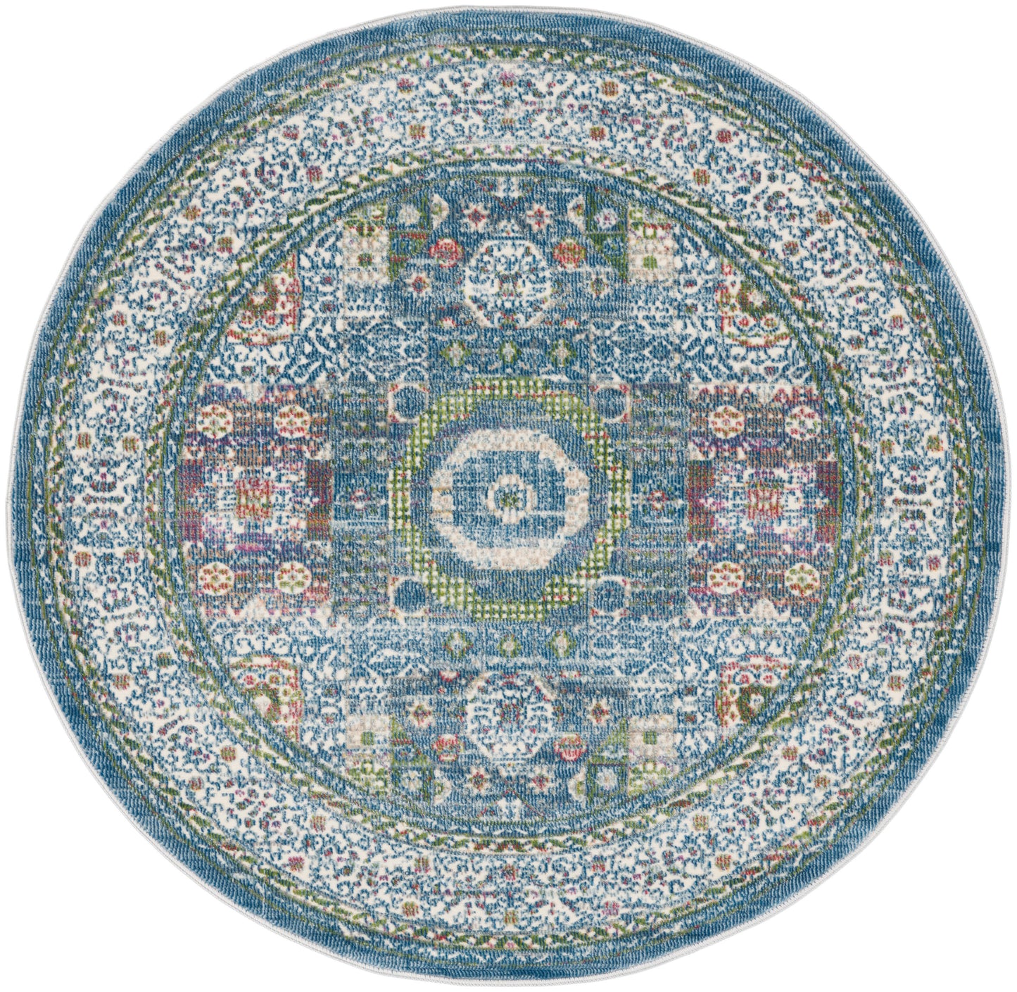 Nourison Home Ankara Global ANR17 Ivory Light Blue Transitional Power-loomed Rug