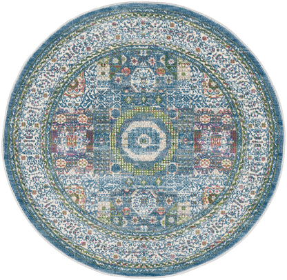 Nourison Home Ankara Global ANR17 Ivory Light Blue Transitional Power-loomed Rug
