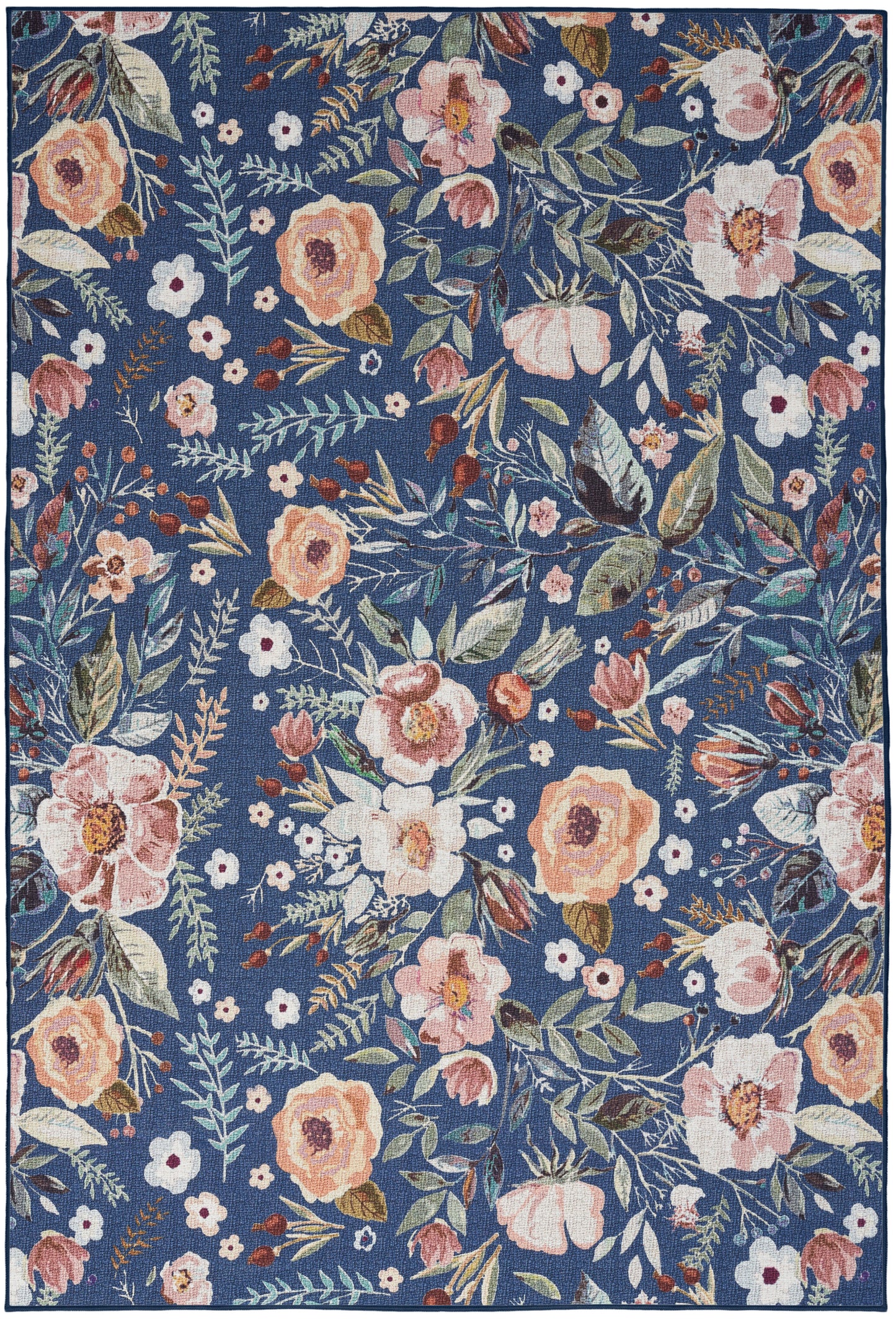 Nourison Home Nourison Washables NWB01 Navy Multicolor Traditional Power-loomed Rug