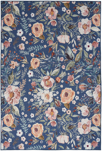 Nourison Home Nourison Washables NWB01 Navy Multicolor Traditional Power-loomed Rug