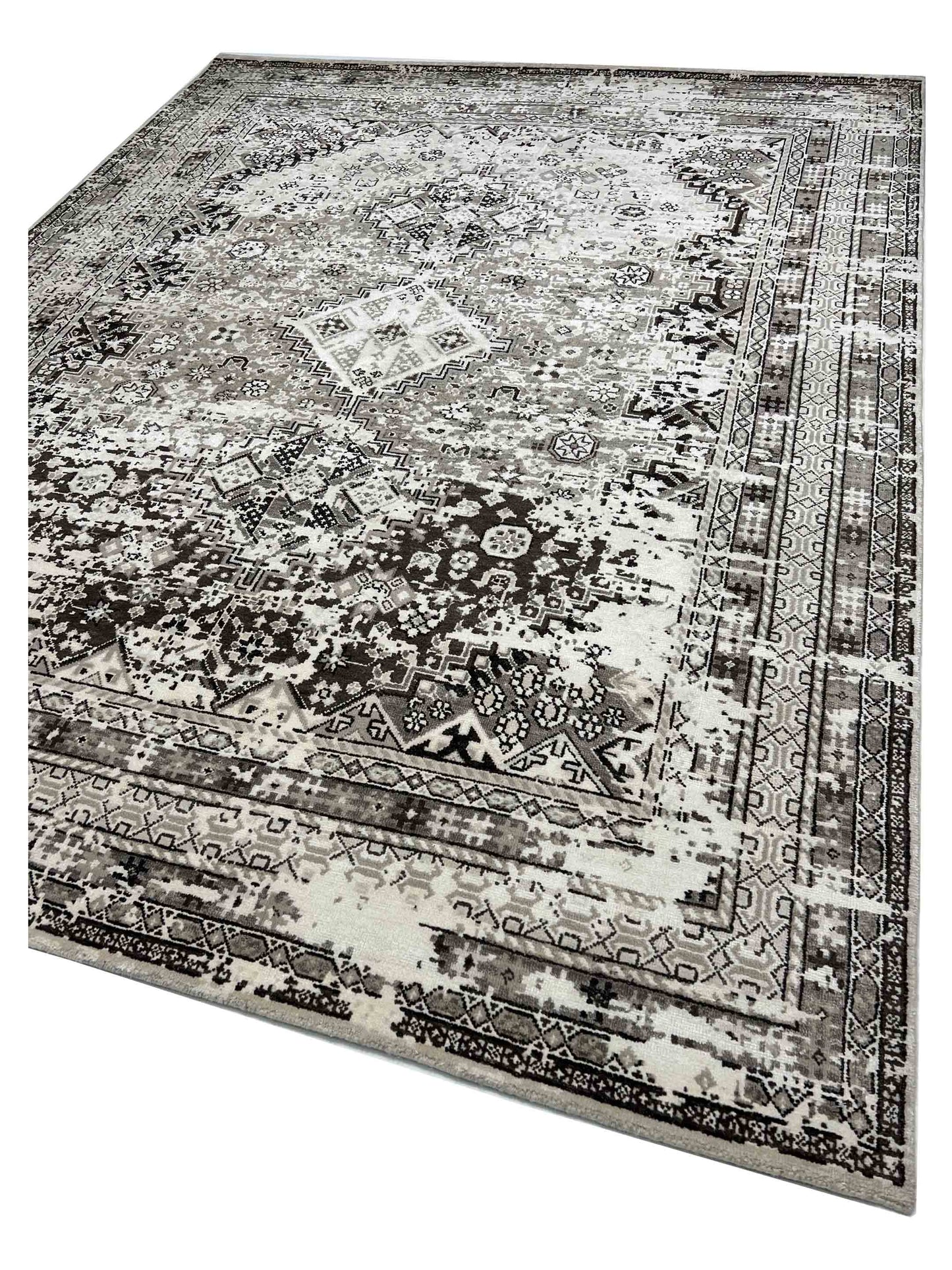 Artisan Nova Ivory Charcoal Transitional Knotted Rugs