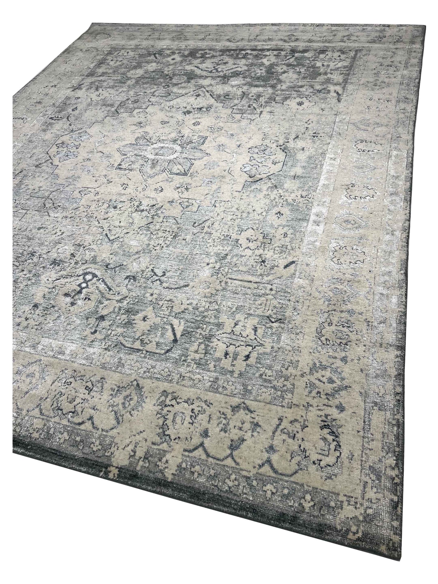 Artisan Nova Ivory Blue Transitional Knotted Rugs