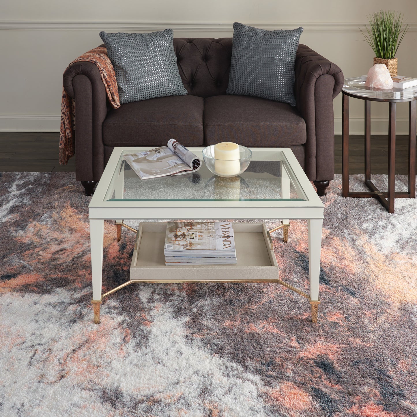 Nourison Home Corsica Shag  Blue Multicolor  Contemporary