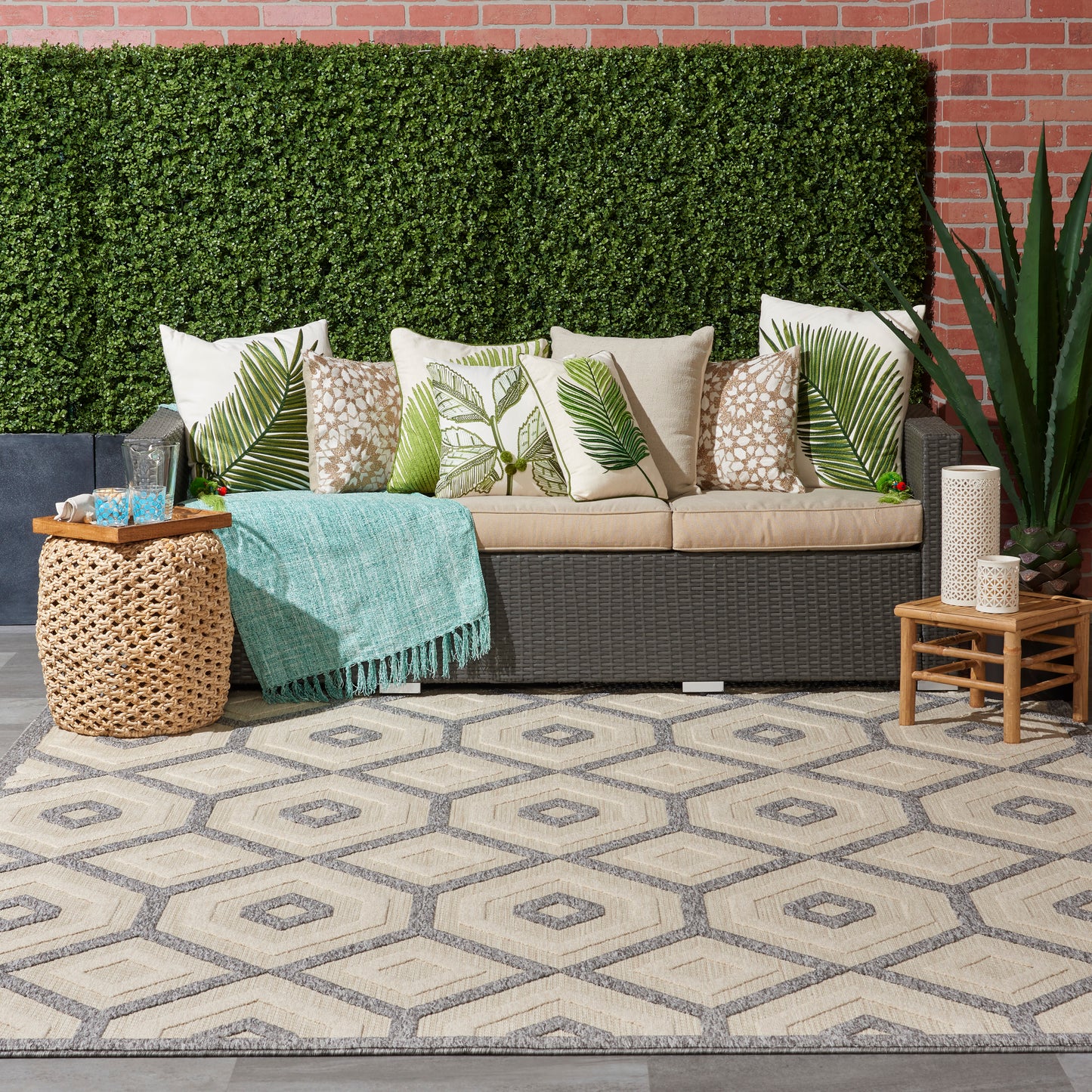 Nourison Home Cozumel  Cream  Contemporary