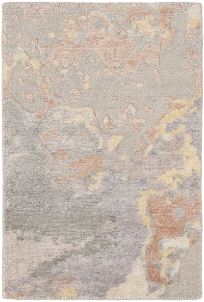Nourison Home Silk Shadows SHA20 Silver Contemporary Hand Knotted Rug