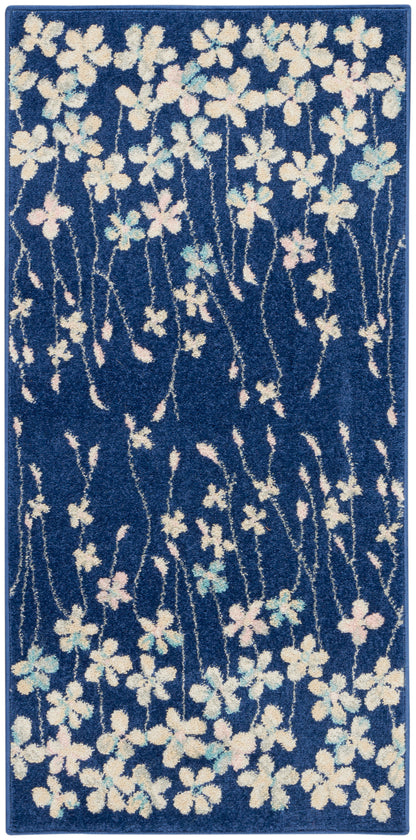 Nourison Home Tranquil TRA04 Navy Contemporary Power-loomed Rug