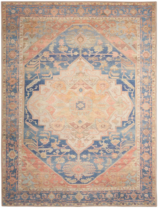 Nourison Home Vintage Washables  Blue Coral  Traditional