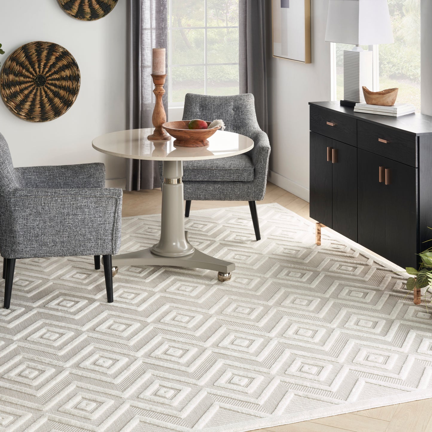 Nourison Home Versatile  Ivory White  Contemporary