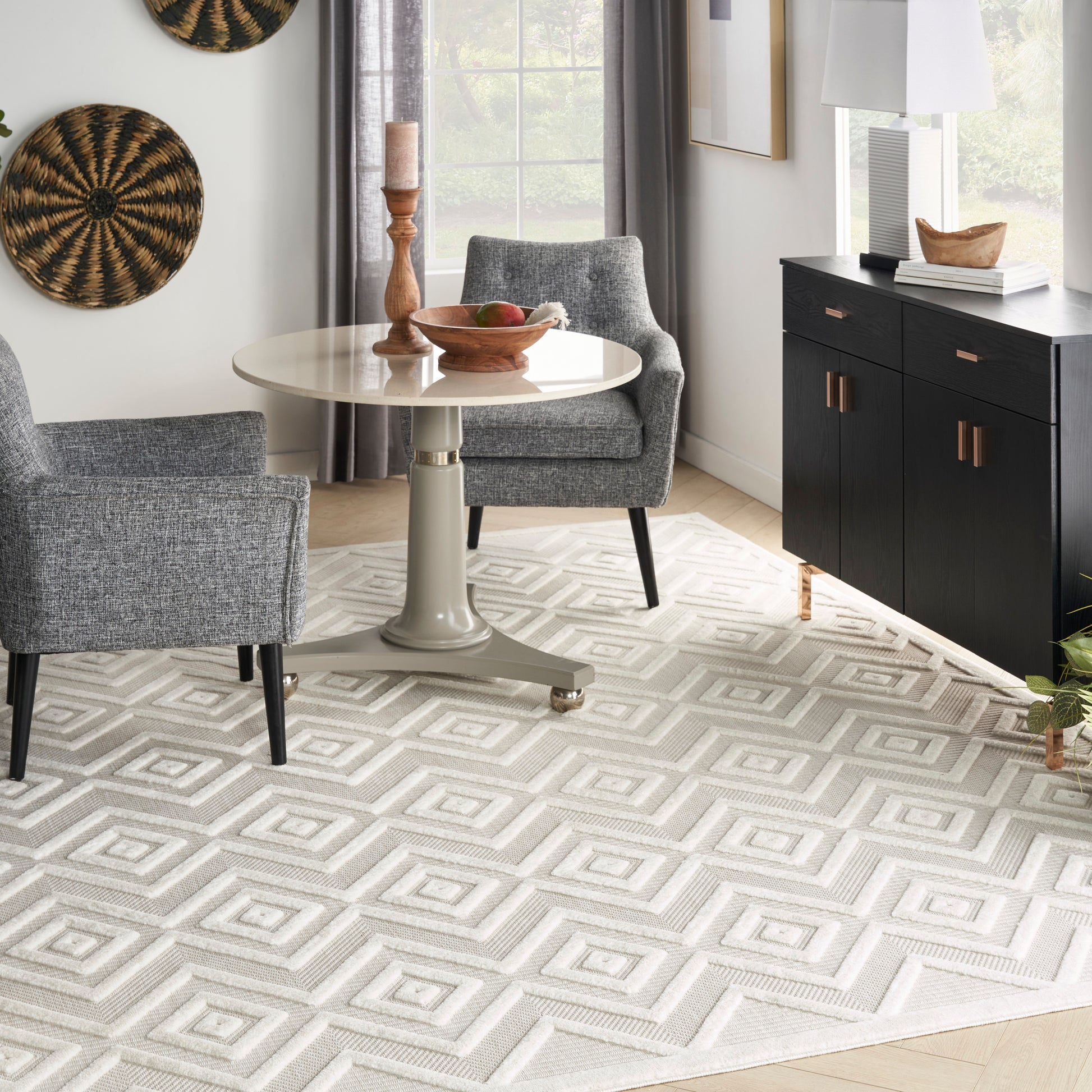 Nourison Home Versatile  Ivory White  Contemporary