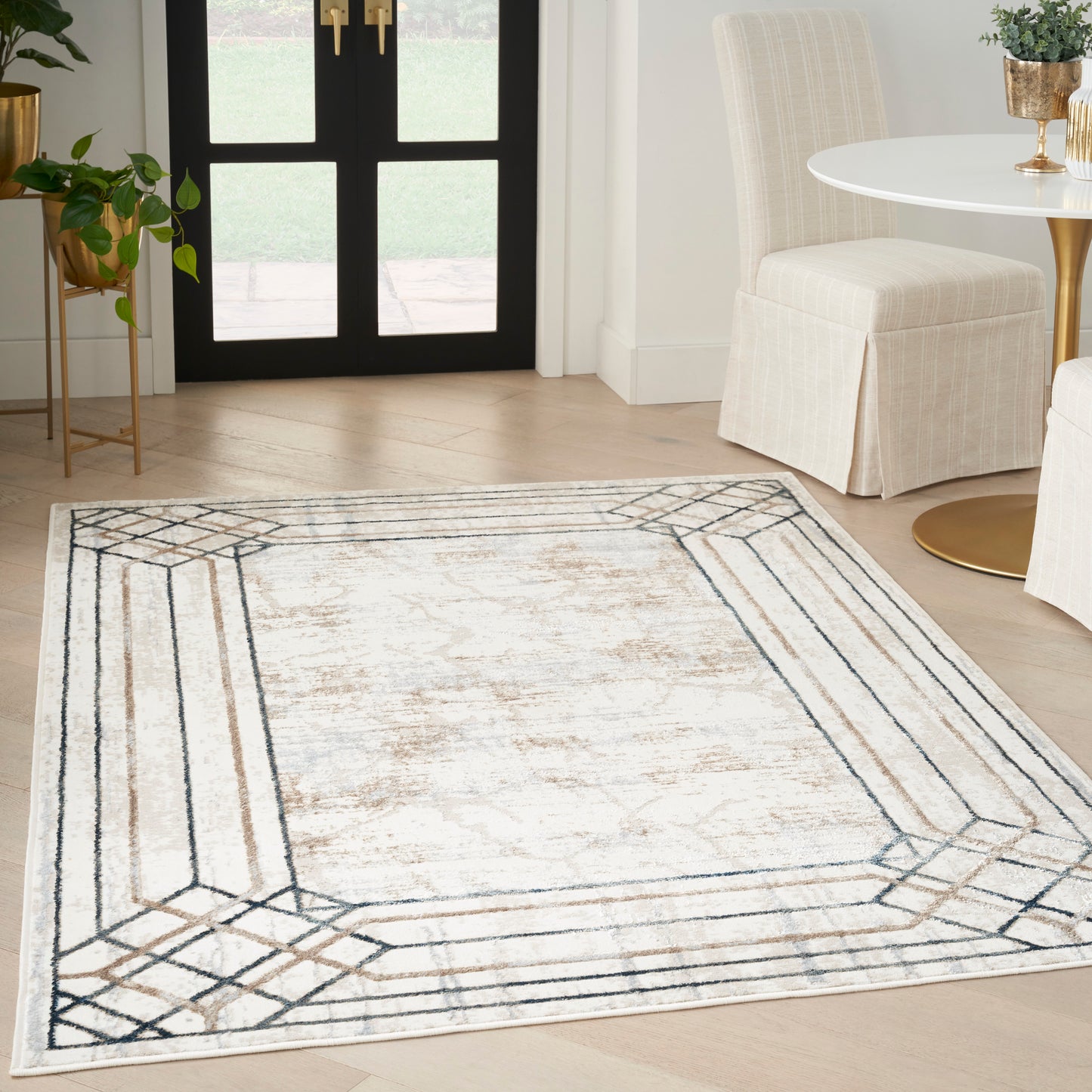 Nourison Home Glitz  Ivory Taupe  Contemporary