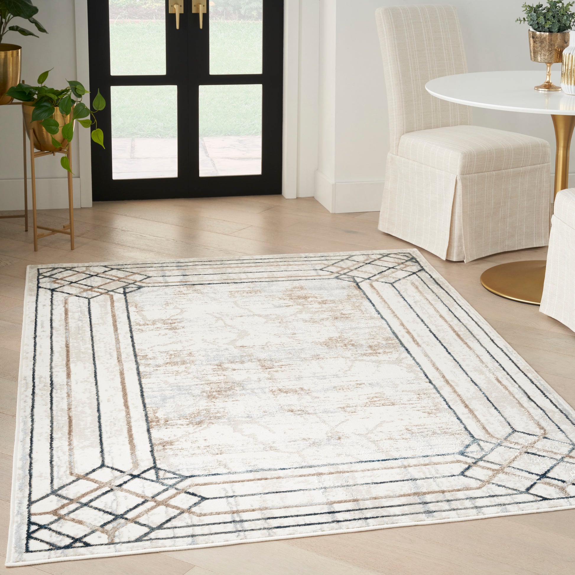 Nourison Home Glitz  Ivory Taupe  Contemporary