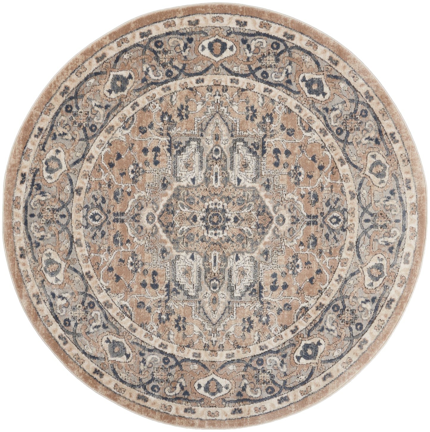 Nourison Home Quarry QUA05 Beige Grey Transitional Power-loomed Rugs