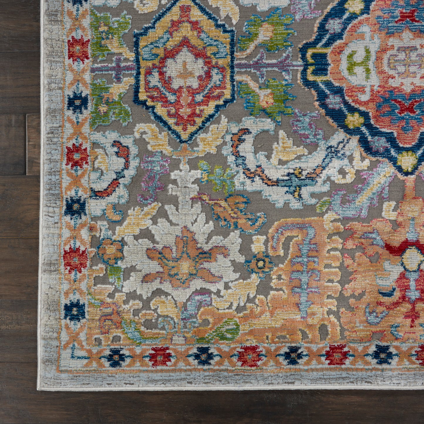 Nourison Home Ankara Global  Grey Multicolor  Traditional