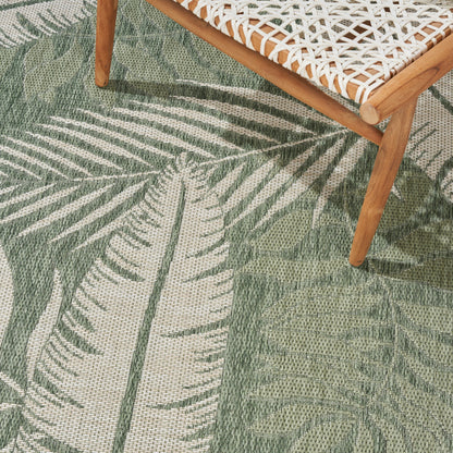 Nourison Home Garden Oasis  Green Ivory  Contemporary