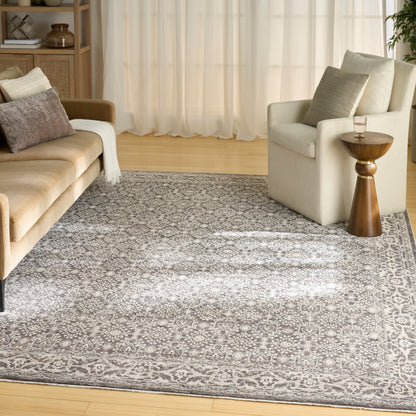Nourison Home Shadows  Charcoal Ivory  Traditional