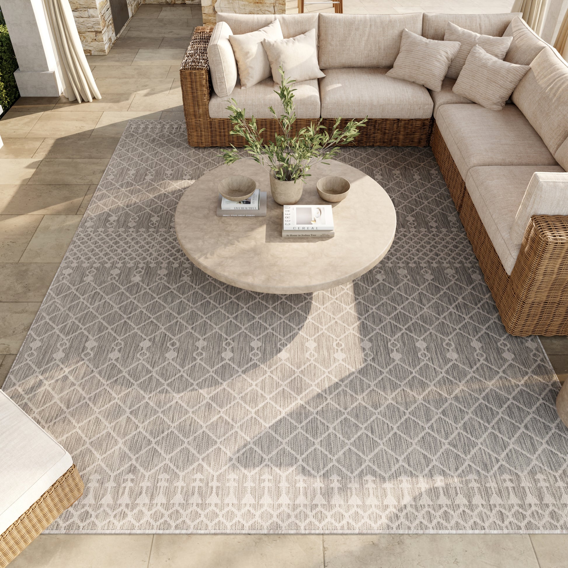 Nourison Home Positano  Light Grey  Contemporary