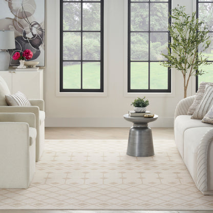 Nourison Home Grafix  Ivory Beige  Transitional