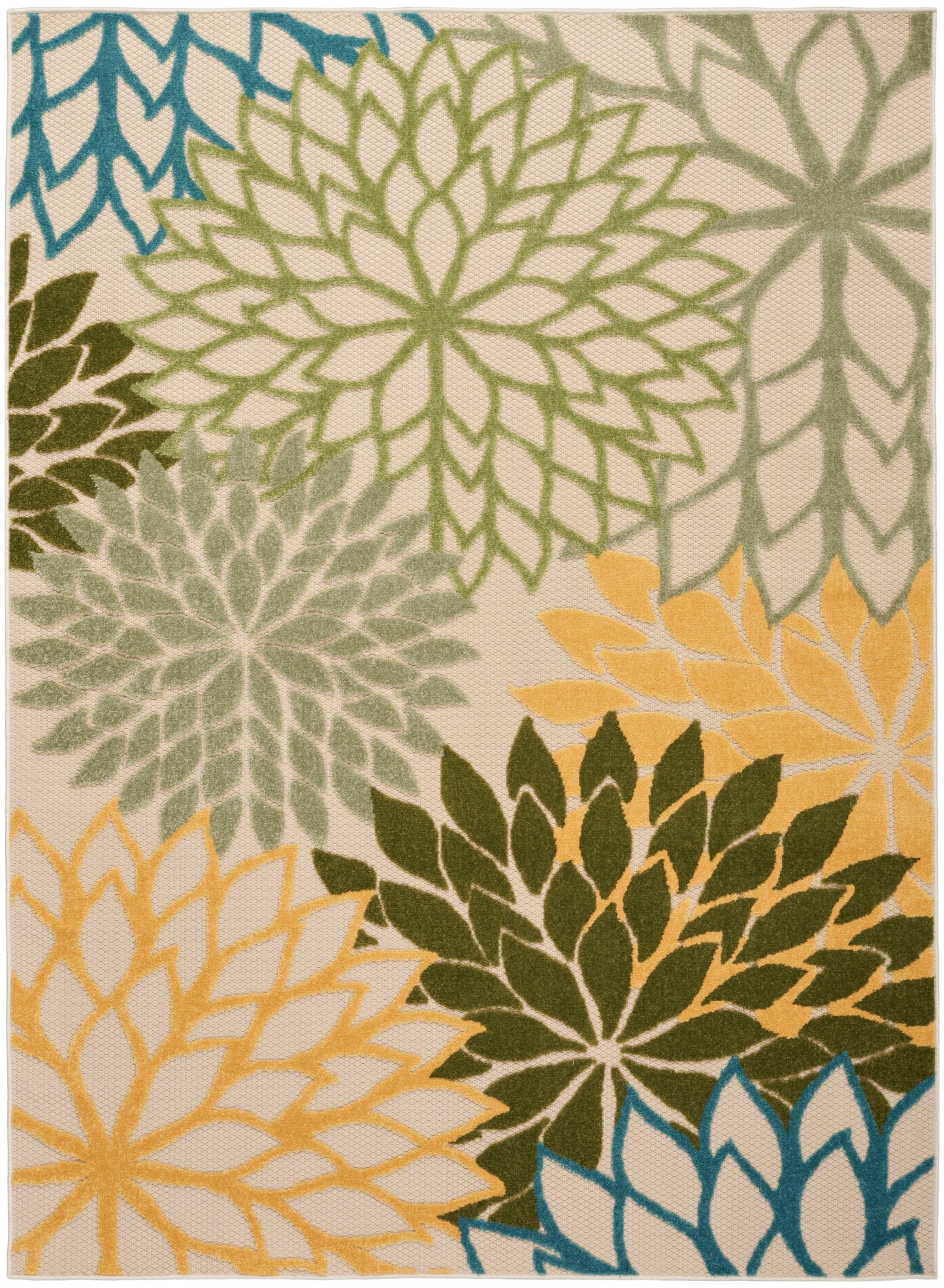 Nourison Home Aloha ALH05 Green Multicolor Contemporary Power-loomed Rugs