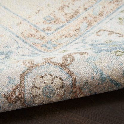 Nourison Home Astra Machine Washable  Ivory Blue  Traditional