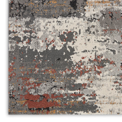 Nourison Home Tangra  Grey Multicolor  Contemporary