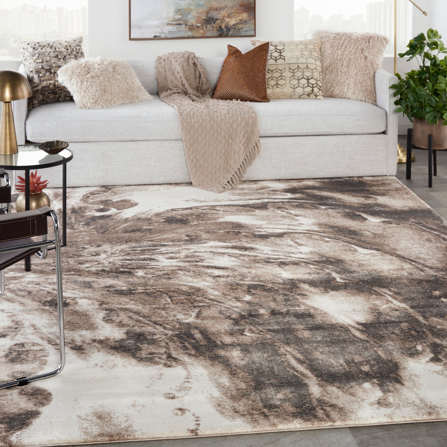 Nourison Home American Manor  Ivory Mocha  Contemporary