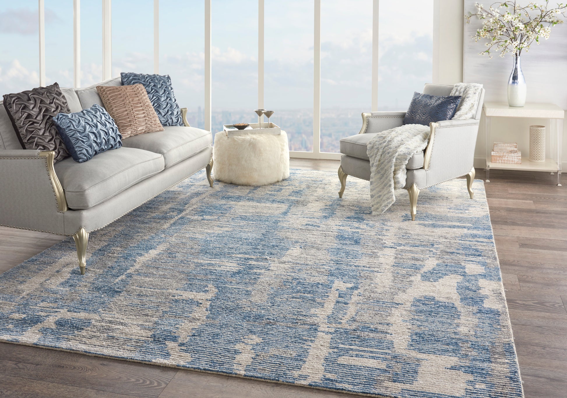 Nourison Home Ellora  Blue  Contemporary