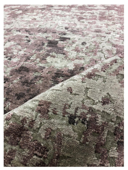 Artisan Mary Silver Lilac Contemporary Knotted Rug - Rugs - Artisan - Atlanta Designer Rugs